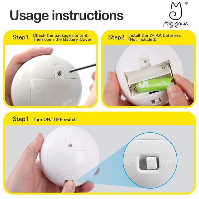 Alt view image 6 of 7 - Interactive Cat Toys, Butterfly & Feather Kitten Toy,Automatic Spinning Ball for Indoor Bored Cats,Self Play Intelligent Touch Senser, 3 Replacements