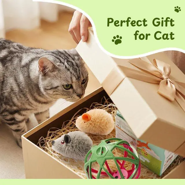 Alt view image 7 of 7 - Cat Toys for Indoor Cats - Interactive Ball Cage Cat Toy with Realistic Mice Sounds & 2 Catnip Plush Toys, Motion-Activated Hunting Simulation Toy for Cats