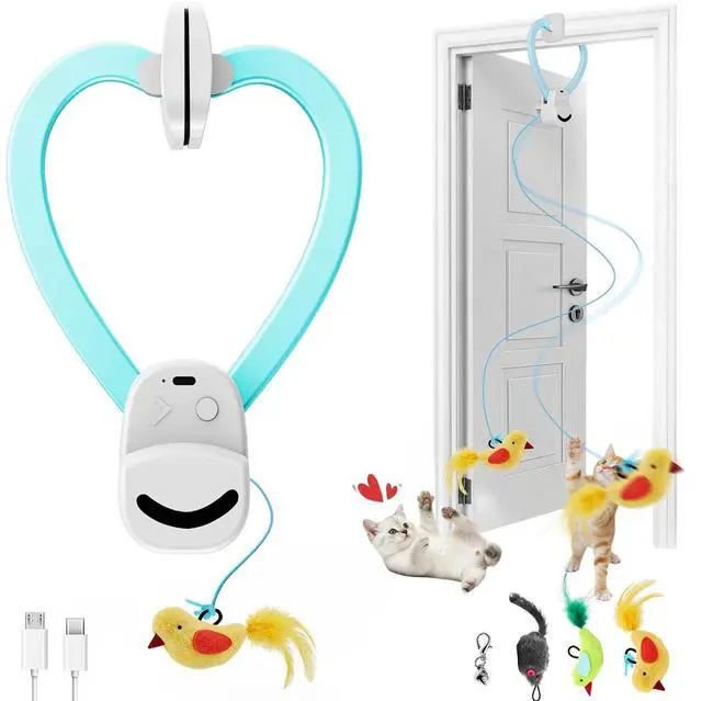 Main image of Interactive Cat Toys for Indoor Cats Automatic Electric Flying Bird Feather Mouse Toy - Best Kitten & Adult Cat Enrichment Mouse cat Toy Hanging Electric Kitty Toys for Bored Cats