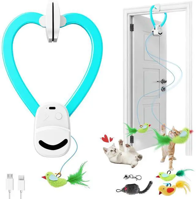 Main image of Interactive Cat Toys for Indoor Cats Automatic Electric Flying Bird Feather Mouse Toy - Best Kitten & Adult Cat Enrichment Mouse cat Toy Hanging Electric Kitty Toys for Bored Cats