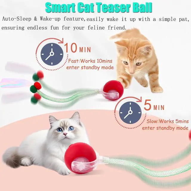 Alt view image 4 of 7 - 2 Packs Speed 2.0 Tail Interactive Cat Toys for Indoor Cats, Moving Cat Toy