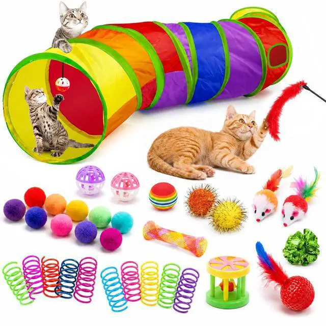 Main image of 33PCS Cat Toys Variety Pack for Indoor Cats, Kitten Toys Cat Tunnel