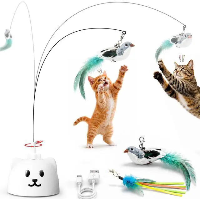 Main image of Automatic Interactive Cat Toy, Flying Bird Wand for Indoor Cats