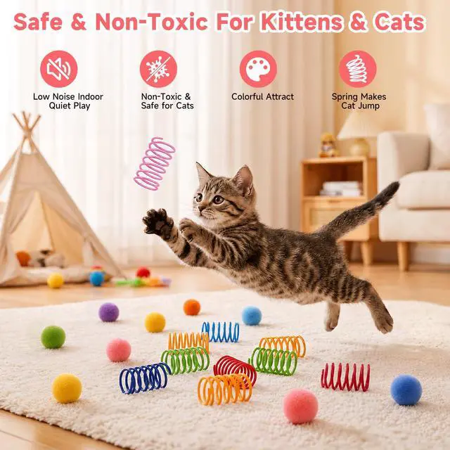 Alt view image 5 of 7 - 33PCS Cat Toys Variety Pack for Indoor Cats, Kitten Toys Cat Tunnel