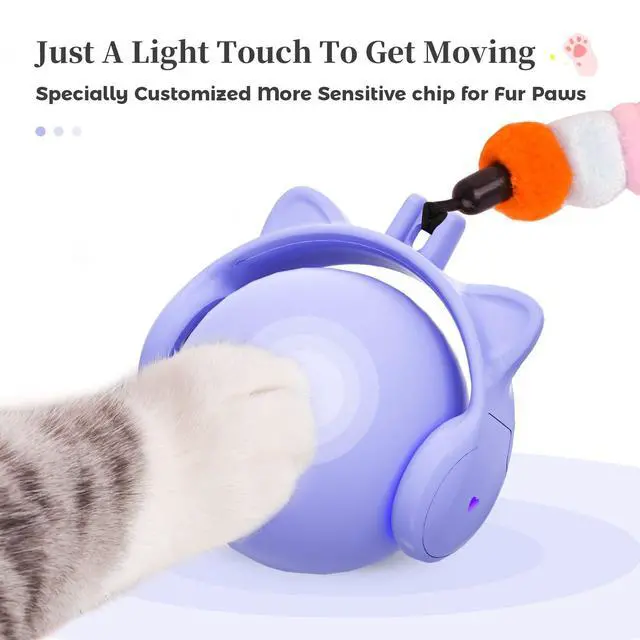 Alt view image 7 of 7 - Cat Toys for Indoor Cats, New Intelligent Voice Timing Touch Control Cats Ball, Simulate Mouse Sound Kitten Toy, Automatic Interactive Moving Cat Toy for All Ages