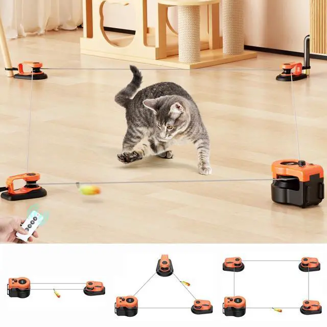 Main image of Interactive Cat Toy for Indoor Cats Chase/Run/Hunt/Exercise-Orange