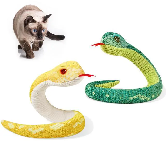 Main image of Cat Toys Realistic Snake Catnip Crinkly Sound Toy 2 Pcs for Halloween, Mesh Fabric for Teeth Cleaning, Interactive Kicker Toys for Indoor Kitten Exercise 20 Inches
