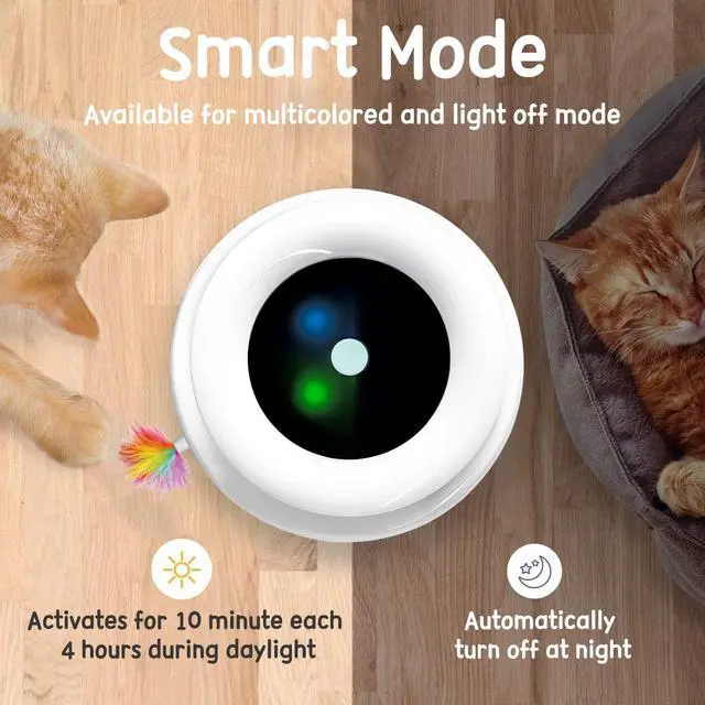 Alt view image 5 of 6 - 2in1 Interactive Toys for Indoor Cats, Timer Auto On/Off, Cat Toy Balls & Ambush Electronic Cat Mice Toy for Entertainment with 6pcs Feathers, Dual Power Supplies