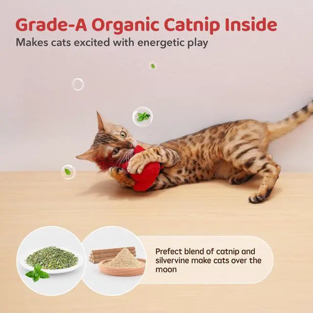 Alt view image 6 of 6 - Cat Toys Chirping Birds 2 Pcs with Catnip SilverVine, Interactive Cat Kicker, Lifelike Birdie Tweets, Indoor Kitty Kitten Exercise Toys 4.0"
