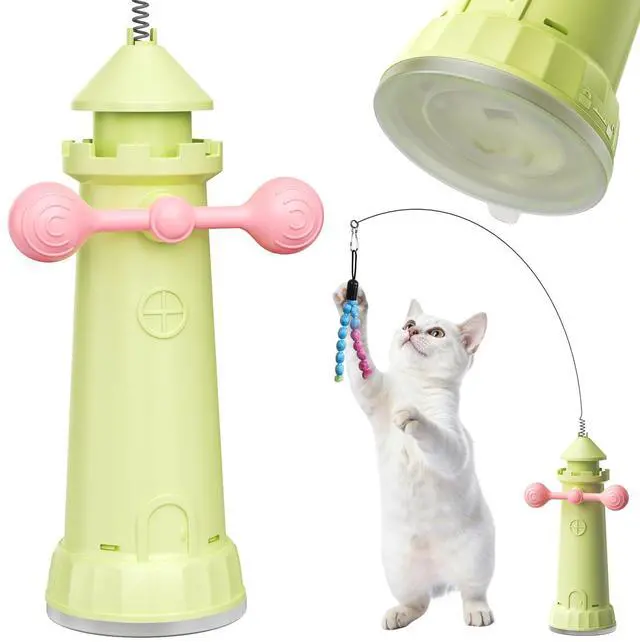 Main image of Cat Interactive Toys for Indoor Cats, Enhanced Suction Cup Cat Teaser Wand, Kitty Enrichment Chase Toy Fun Weight Loss Exercise Toy for Kitten Adult Cats Boredom Relief Keep Them Busy
