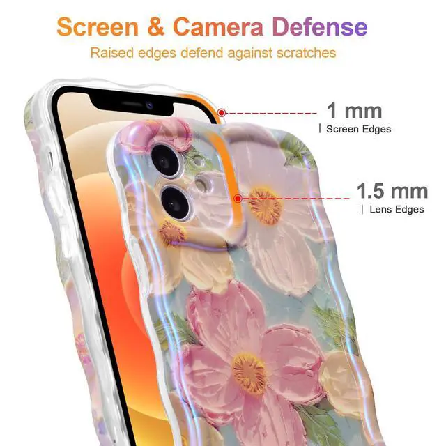 Alt view image 4 of 7 - Case for iPhone 11, Colorful Retro Oil Painting Print Flower, Green
