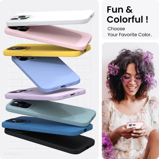 Alt view image 4 of 6 - Compatible with iPhone 14 Pro Max Case 6.7, Slim Liquid Silicone 3 Layers Full Covered Soft Gel Rubber Phone Case Protective Cover with Microfiber Lining 6.7 inch-Chalk Pink