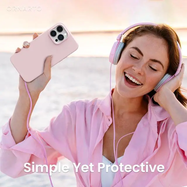 Alt view image 6 of 6 - Compatible with iPhone 14 Pro Max Case 6.7, Slim Liquid Silicone 3 Layers Full Covered Soft Gel Rubber Phone Case Protective Cover with Microfiber Lining 6.7 inch-Chalk Pink