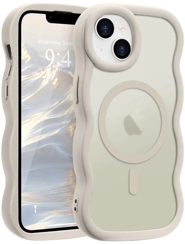 Main image of for iPhone 15Plus/14Plus Case Wavy Frame Translucent, Stone