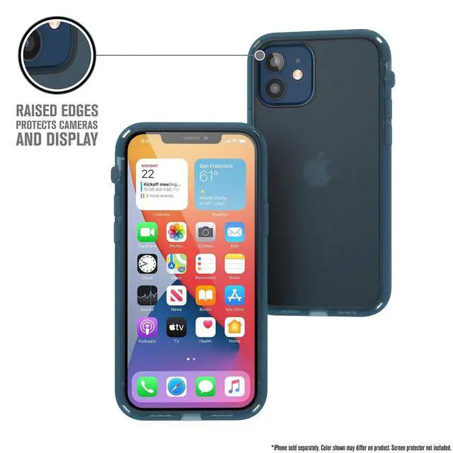 Alt view image 2 of 6 - Influence Series Case Designed for iPhone 12/12 Pro, Patented Rotated Mute Switch, 10ft Drop Proof, Crux Accessories Attachment System Tactical Blue