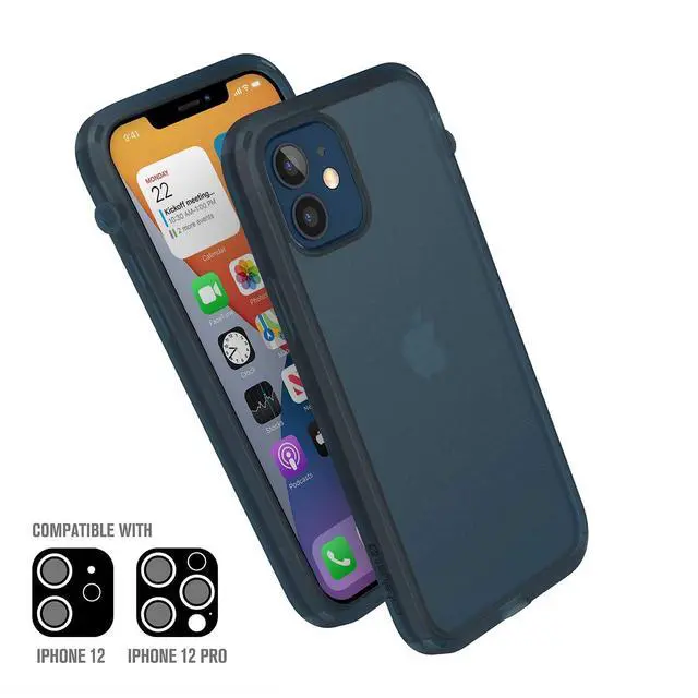 Alt view image 4 of 6 - Influence Series Case Designed for iPhone 12/12 Pro, Patented Rotated Mute Switch, 10ft Drop Proof, Crux Accessories Attachment System Tactical Blue