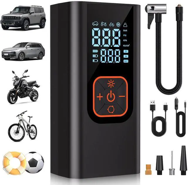 Main image of 180PSI Tire Inflator Portable Air Compressor, 6X Faster Cordless Air Pump