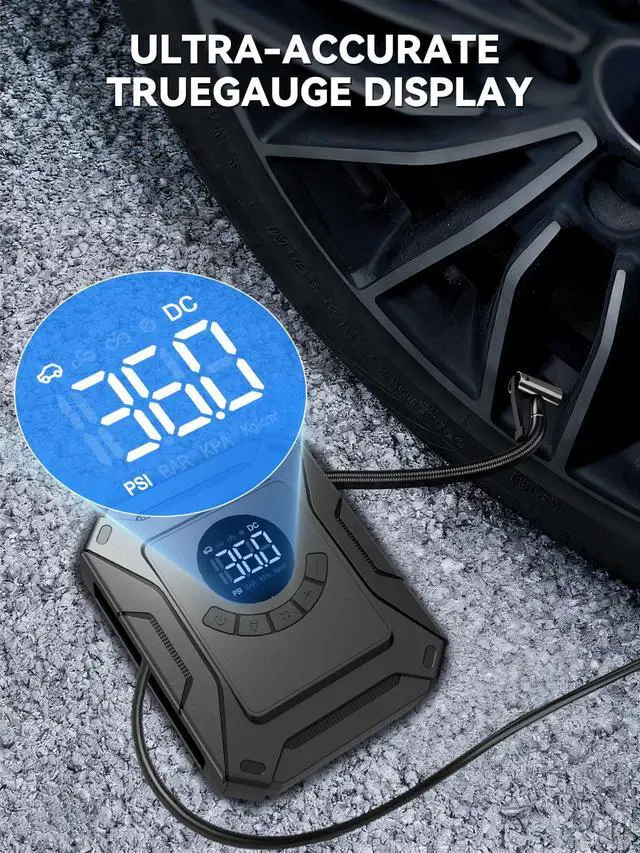 Alt view image 5 of 7 - Tire Inflator Portable Air Compressor with 12V DC Car Plug