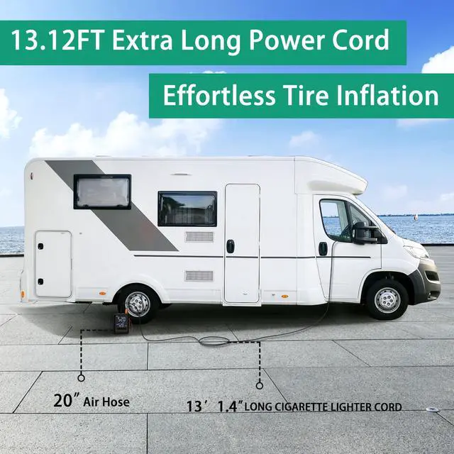 Alt view image 3 of 7 - Tire Inflator Portable Air Compressor, Dual Cylinder Tire Air Pump