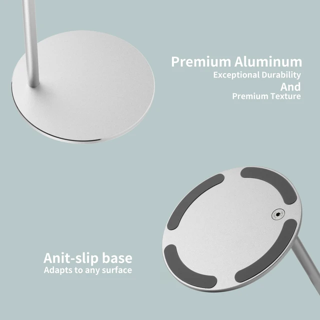Alt view image 5 of 6 - Aluminum Alloy Headphone Stand for Desk with Non-Slip Base - Universal Headset Stand Compatible with Over-Ear, On-Ear and Neckband Headphones (Silver)