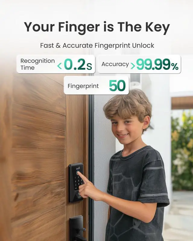 Alt view image 3 of 7 - WiFi Fingerprint Smart Keypad Door Lock D110 Plus with App Control