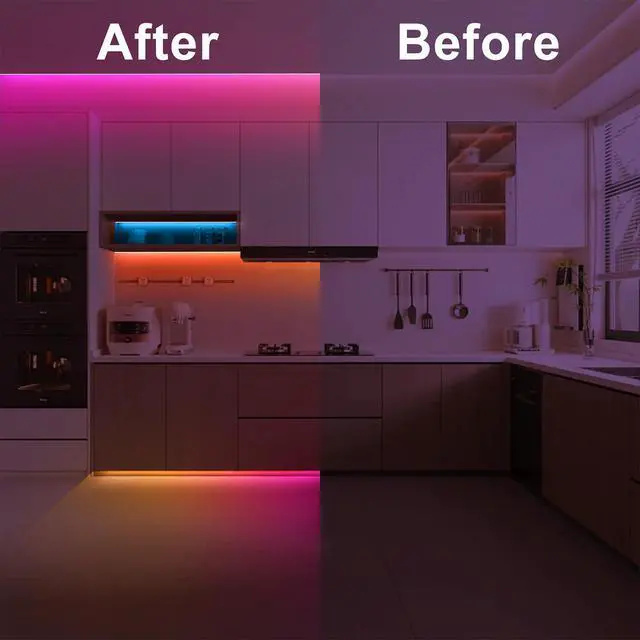 Alt view image 6 of 7 - 16.4ft Bluetooth RGB+IC COB Led Strip Light with App, Chasing COB Light Strip, Segmented Control, Music Sync, Color Changing Led Lights for Home Decor, Gaming, Cabinet, Desk