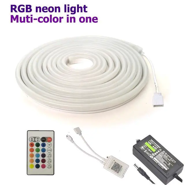 Alt view image 2 of 7 - 16.4ft LED Neon Rope Lights, 12V RGB Color Changing Strip Lights with APP & Remote Control, IP67 Waterproof Music Sync Light Strip for Bedroom, Gaming Room, Outdoor, Party Decor