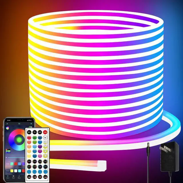 Main image of 66FT Led Neon Rope Lights Control with App/Remote,Flexible Led Rope Lights,Multiple Modes,IP65 Outdoor RGB Neon Lights Waterproof,Music Sync Gaming Led Neon Strip Lights for Bedroom Décor