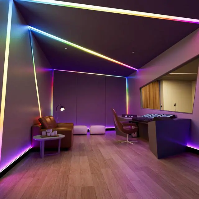 Alt view image 7 of 7 - RGB Smart IC COB LED Strip Light,Addressable RGB COB LED Lights 16.4ft,UL-Listed 24V Color Flowing Chasing Effects Strip Lights Multicolor Flexible Color Changing Tape Light,for Bedroom,Party