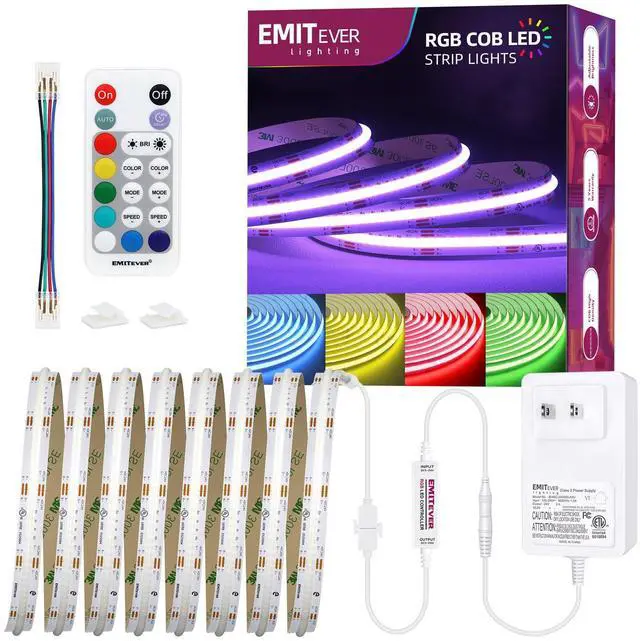 Main image of RGB COB Strip Light Kit 16.4ft,3150LEDs,Dimmable Color Changing