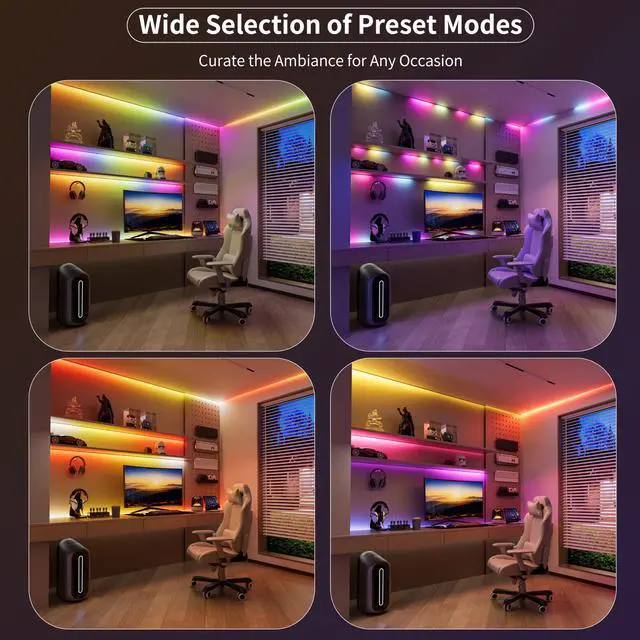 Alt view image 3 of 7 - RGB Smart IC COB LED Strip Light,32.8ft Color Chasing Flexible LED Tape Light,WS2811 Addressable RGB Strip with APP Control/Music Mode,Work with Alexa/Google,for Home DIY Lighting Projects