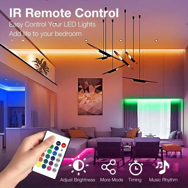 Alt view image 3 of 7 - LED Strip Lights 400 ft, Smart Light with App Remote Control, RGB LED Lights for Bedroom, Music Sync Color Changing for Room Home Decor Party Festival Halloween, Christmas (4 Rolls)