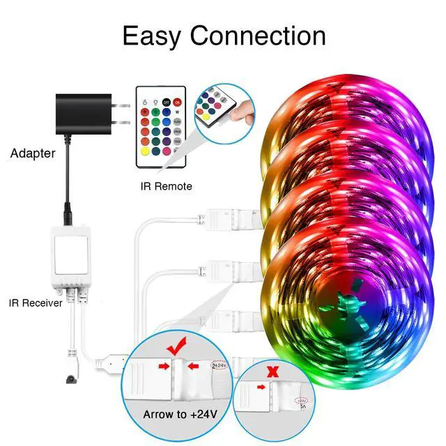 Alt view image 2 of 7 - LED Strip Lights 400 ft, Smart Light with App Remote Control, RGB LED Lights for Bedroom, Music Sync Color Changing for Room Home Decor Party Festival Halloween, Christmas (4 Rolls)