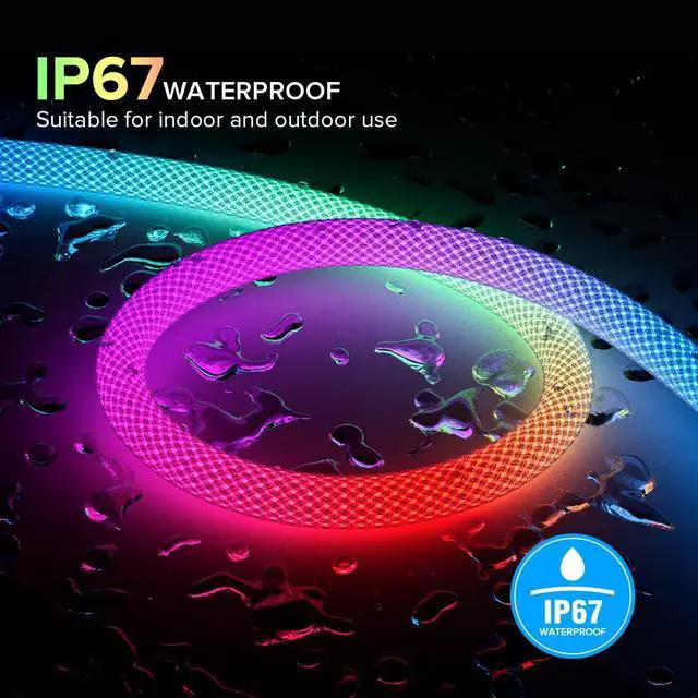 Alt view image 3 of 7 - 16.4FT WS2812B IC RGB Addressable Neon Rope Strip IP67 DC5V