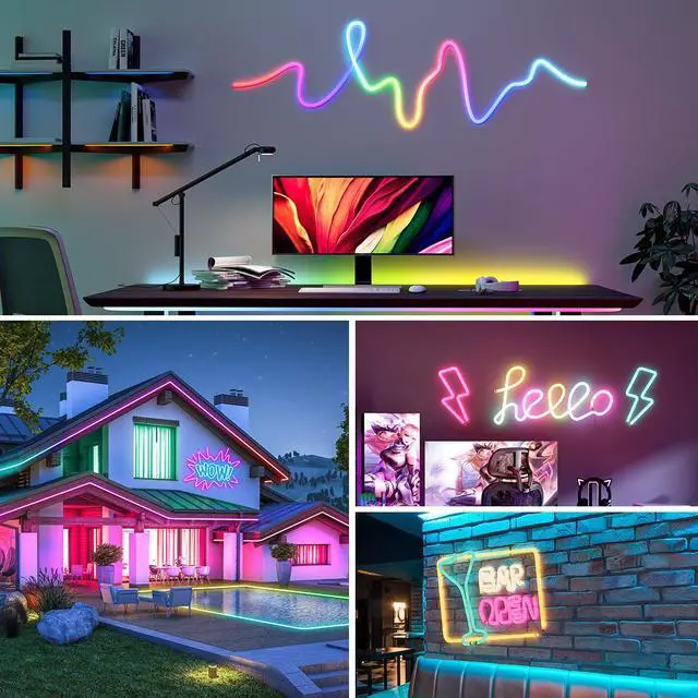 Alt view image 2 of 7 - 16.4FT WS2812B IC RGB Addressable Neon Rope Strip IP67 DC5V