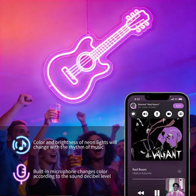 Alt view image 5 of 7 - 100FT RGB LED Neon Rope Lights, App & Remote Control, Flexible Waterproof IP65 Led Strip Lights, Music Sync Color Changing Multiple Modes Neon Lights for Bedroom Gaming Room Indoor & Outdoor Decor