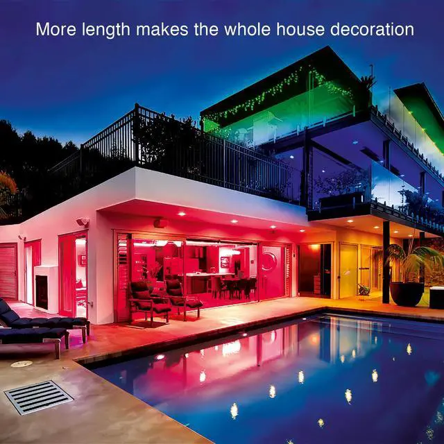 Alt view image 3 of 5 - LED Lights 65.6ft, 5050 RGB Led Strip Lights Flexible Color Changing Remote Control Led Light Strips, 2 Rolls of 32.8ft Led Lights for Bedroom, Living Room, Party Home Decor