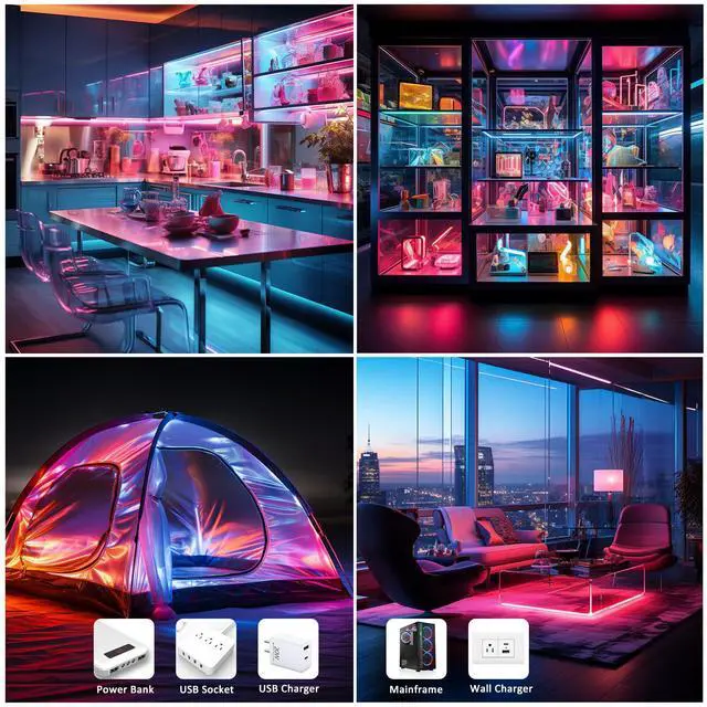 Alt view image 2 of 7 - Short RGB COB LED Strip Lights 1152 LEDs 5V USB (6.56FT/2M)