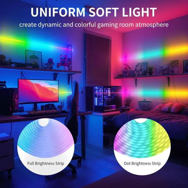 Alt view image 4 of 7 - 52FT LED Neon RGB+IC Lights IP65 Waterproof Outdoor Lights 2 Rolls
