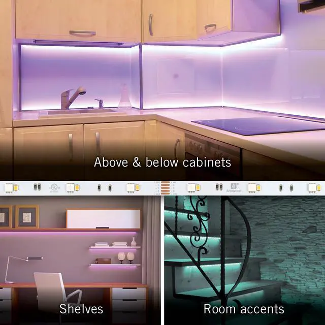 Alt view image 5 of 7 - 423500 RibbonFlex Home 16ft. RGB+W Smart LED Tape Light Kit, Multi-Color and White