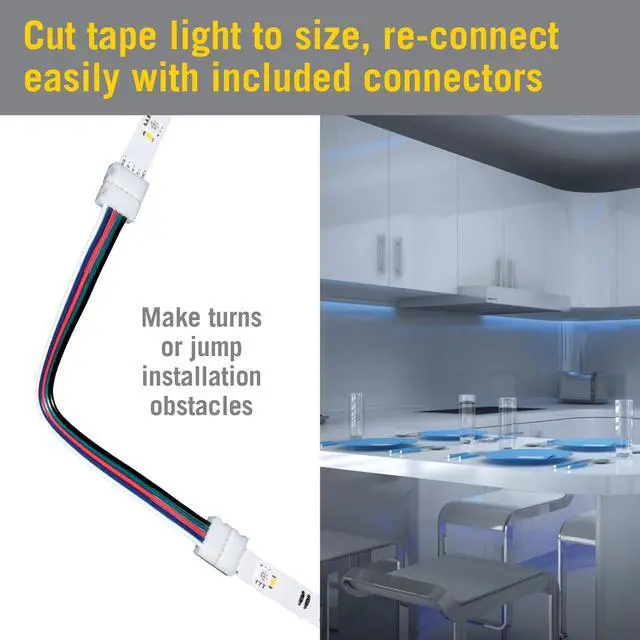 Alt view image 6 of 7 - 423500 RibbonFlex Home 16ft. RGB+W Smart LED Tape Light Kit, Multi-Color and White