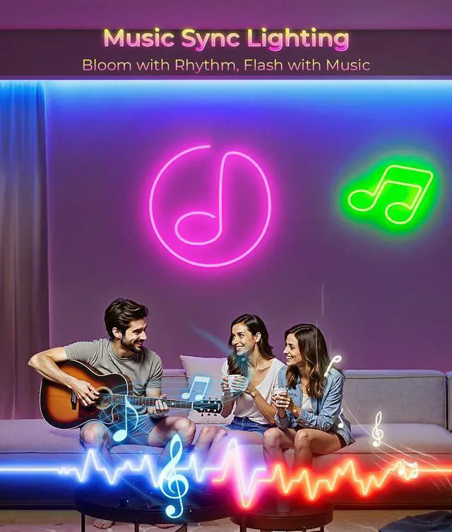 Alt view image 3 of 7 - Neon Rope Lights Led 65FT - RGB Led Strip Control with App/Remote