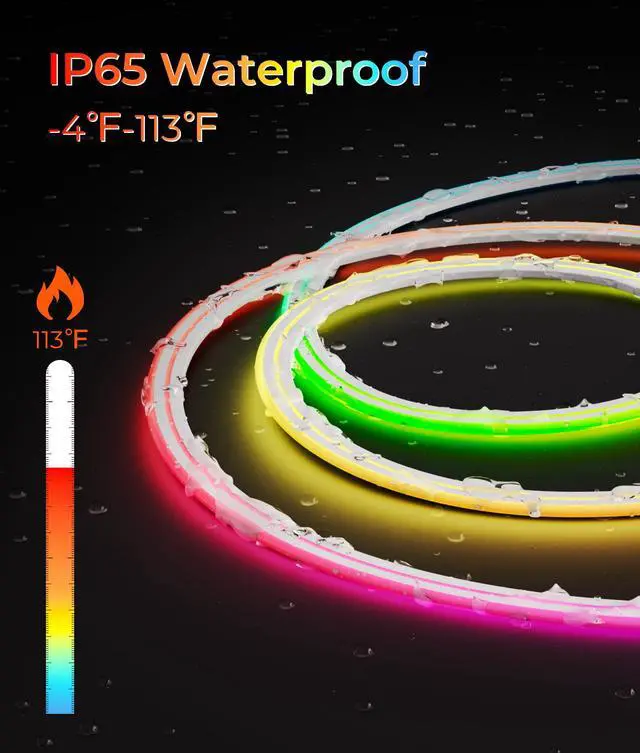 Alt view image 4 of 7 - Neon Rope Lights Led 65FT - RGB Led Strip Control with App/Remote