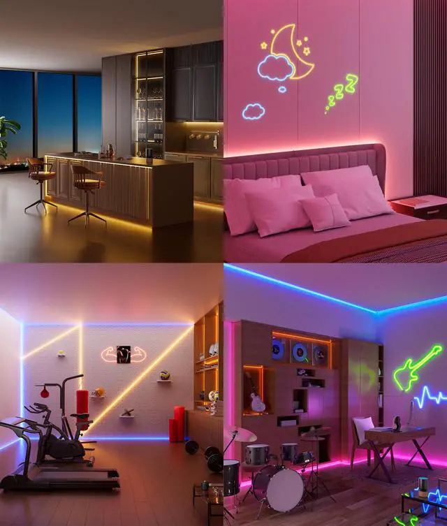Alt view image 5 of 7 - Neon Rope Lights Led 65FT - RGB Led Strip Control with App/Remote