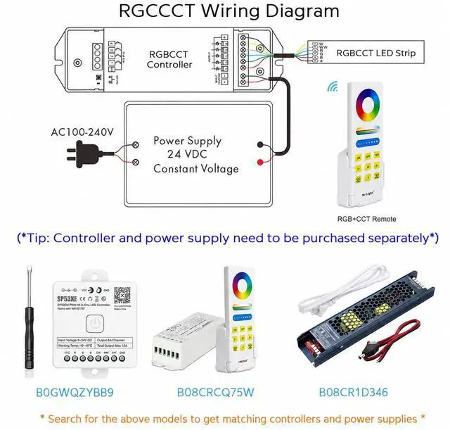 Alt view image 5 of 7 - Brightest RGB+CCT Flexible led Strip Lights 270LEDs/Meter 5050 RGB + 2835 Warm White Daylight White Double Row Super Bright RGBWW Non-Waterproof Flexible LED Tape Light(DC24V 5meter/16.4ft)