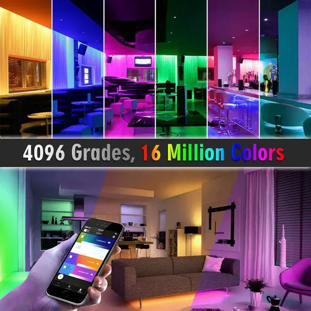 Alt view image 6 of 7 - Brightest RGB+CCT Flexible led Strip Lights 270LEDs/Meter 5050 RGB + 2835 Warm White Daylight White Double Row Super Bright RGBWW Non-Waterproof Flexible LED Tape Light(DC24V 5meter/16.4ft)