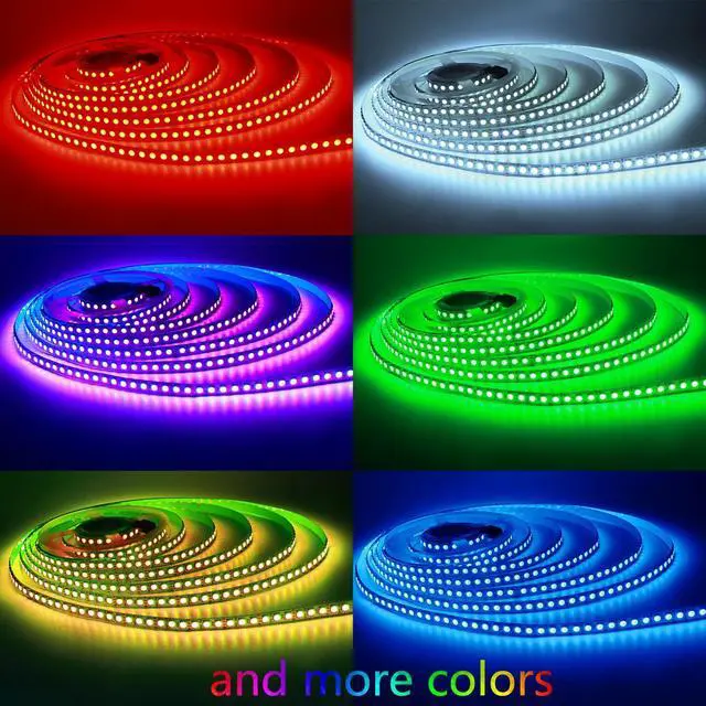 Alt view image 2 of 7 - 12V RGB LED Strip Light, 16.4ft 10000 lm Super Bright SMD 5050 IP20 Total 600 LEDs, LED Color Changing Rope Light Strip for Bedroom, Kitchen, Advertising Decoration