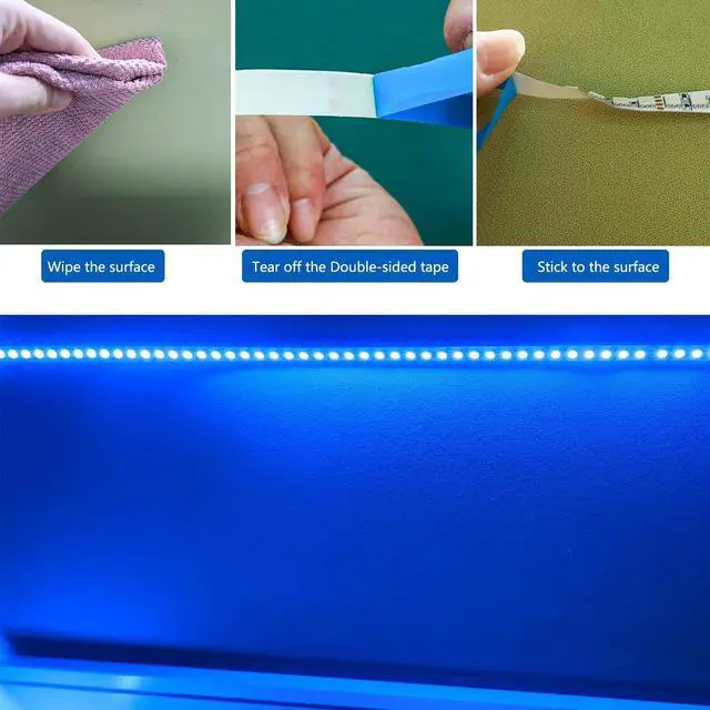 Alt view image 4 of 7 - 12V RGB LED Strip Light, 16.4ft 10000 lm Super Bright SMD 5050 IP20 Total 600 LEDs, LED Color Changing Rope Light Strip for Bedroom, Kitchen, Advertising Decoration