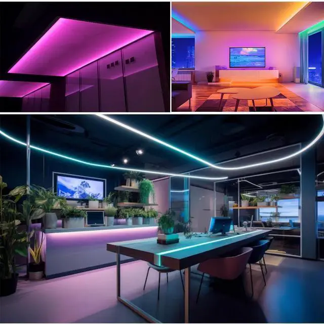 Alt view image 7 of 7 - 12V RGB LED Strip Light, 16.4ft 10000 lm Super Bright SMD 5050 IP20 Total 600 LEDs, LED Color Changing Rope Light Strip for Bedroom, Kitchen, Advertising Decoration