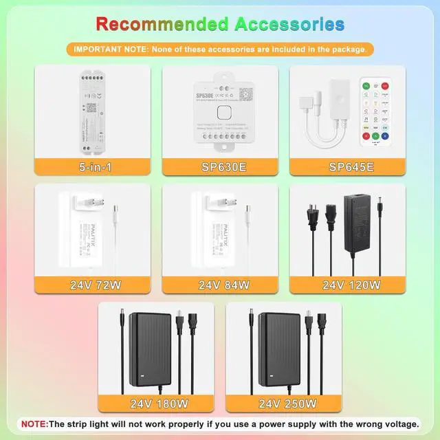 Alt view image 5 of 7 - COB LED Strip Light,RGB+WW/CW 24ft/7.5m,RGB+CCT Tunable Color Temperature 2700K-6500K,UL Listed DC24V Color Changing Tape Lights for DIY Decoration(Power Supply & Controller Not Included)